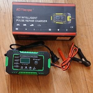 12V Intelligent Pulse Repair Charger - Black and Green